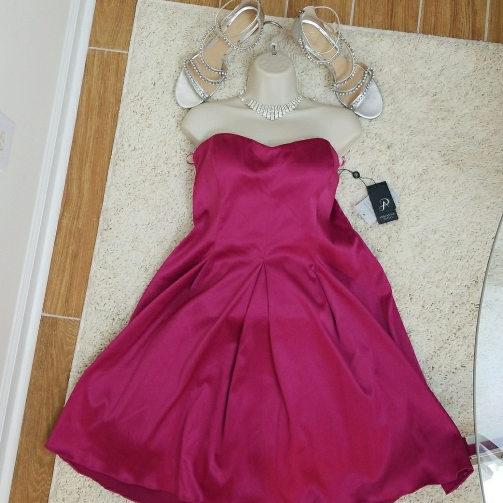 Strapless Fuschia Cocktail Dress